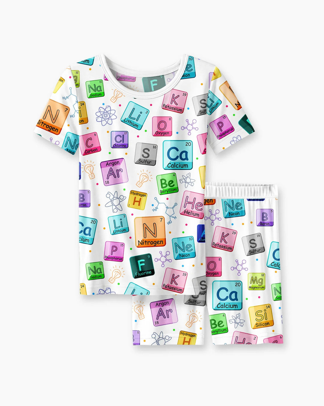 Science Elements Bamboo Two Piece Short Sleeve Shorts Pajama Set