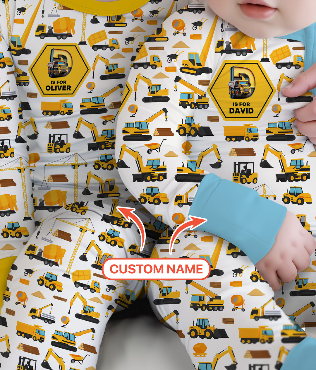 Custom Name Construction Initials Convertible Zippy