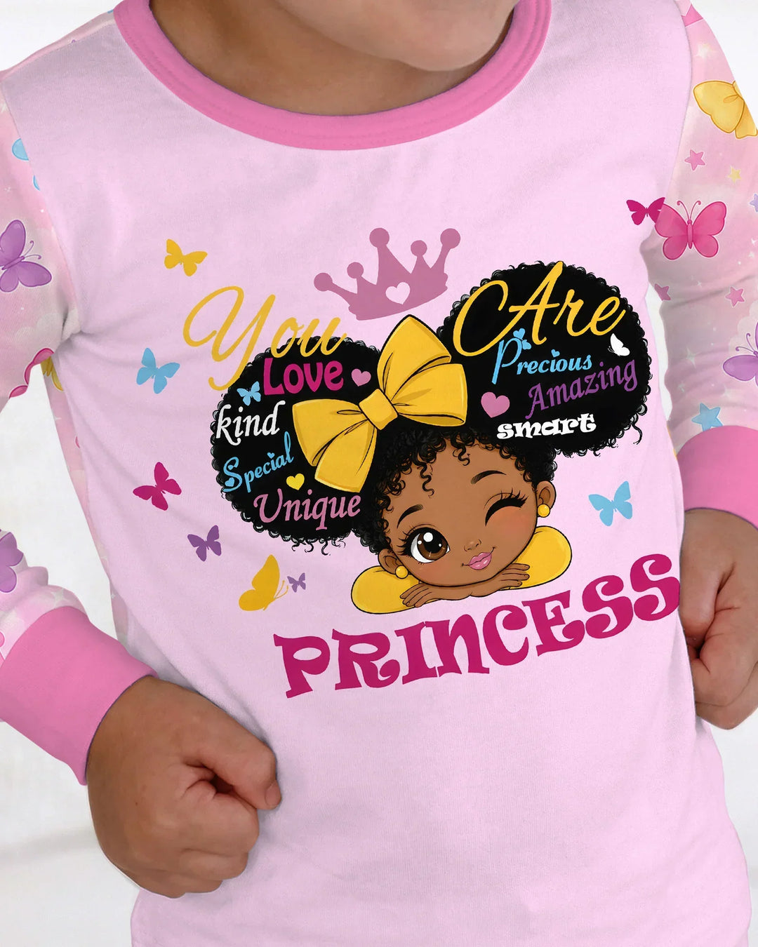 Afro Princess You Are Beautiful Bamboo Two Piece Long Sleeve Pajama Set