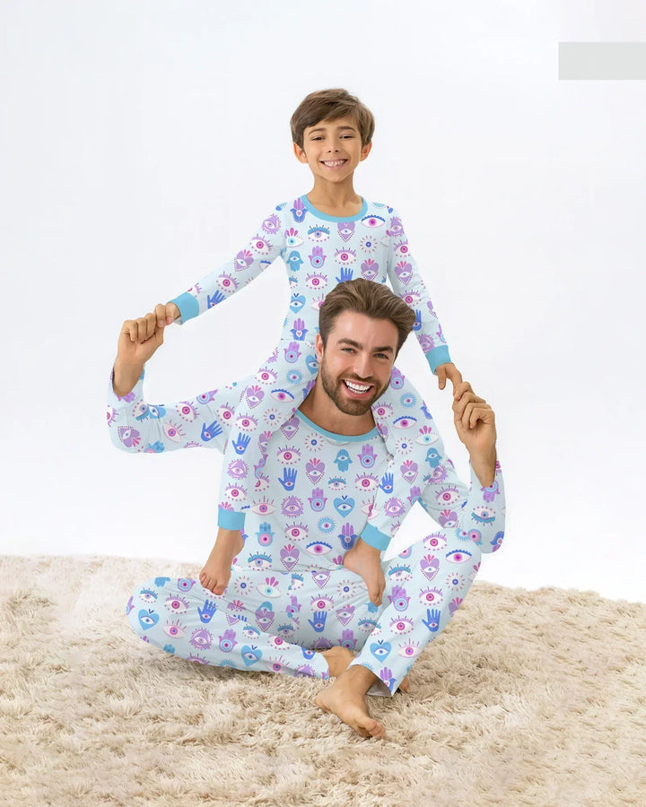 Hamsa Heart Guardians Family Matching Men's Pajama Set