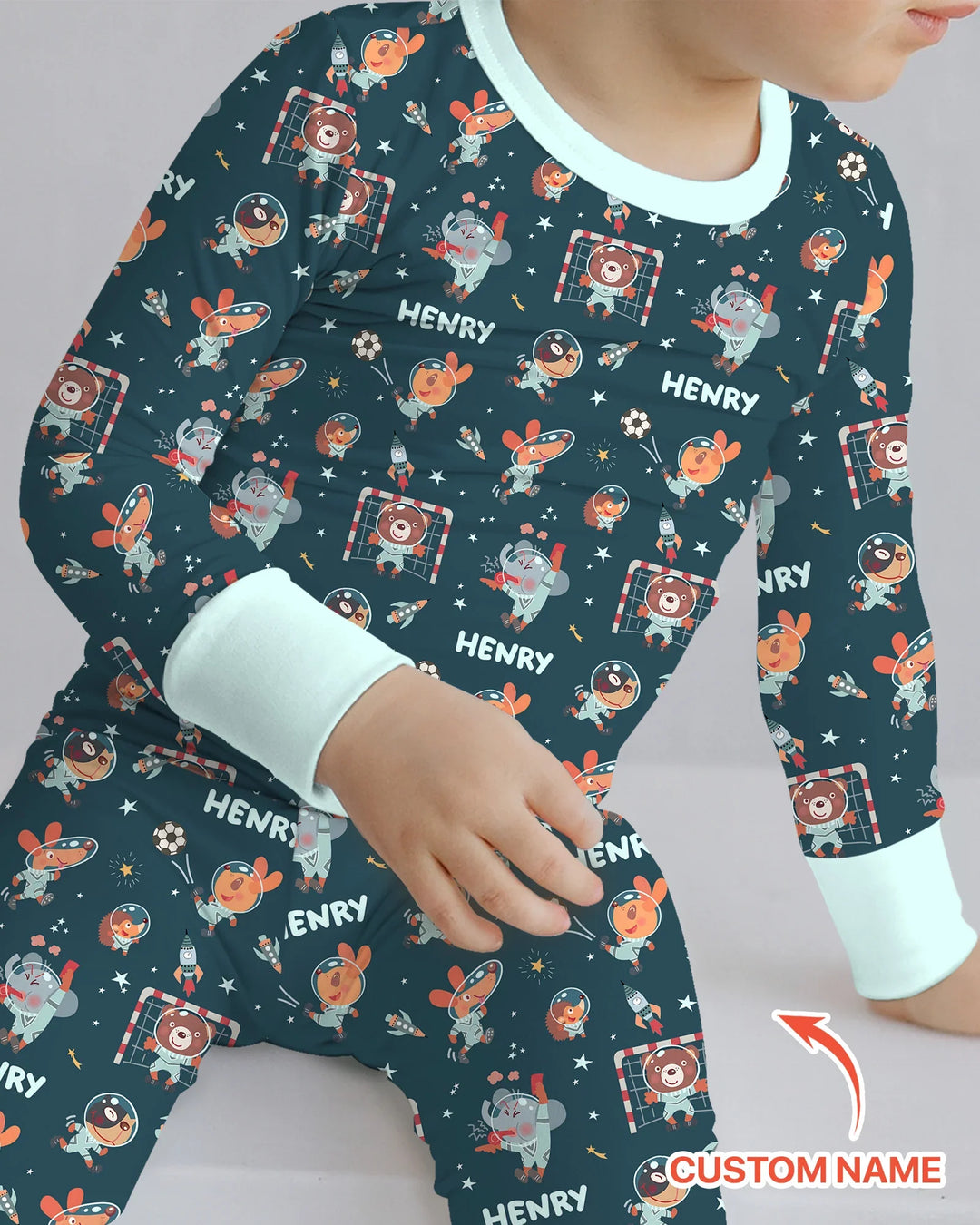 Conjunto de pijama de dos piezas de bambú con mangas largas, plantilla PERSONALIZADA