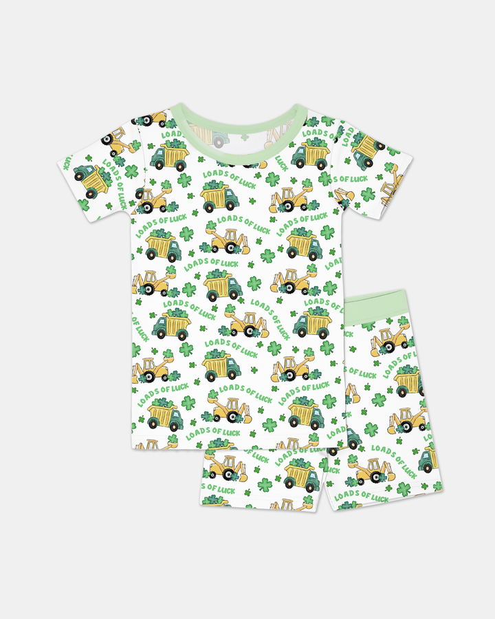 Loads Of Luck Two Piece Short Sleeve Shorts Pajama Set