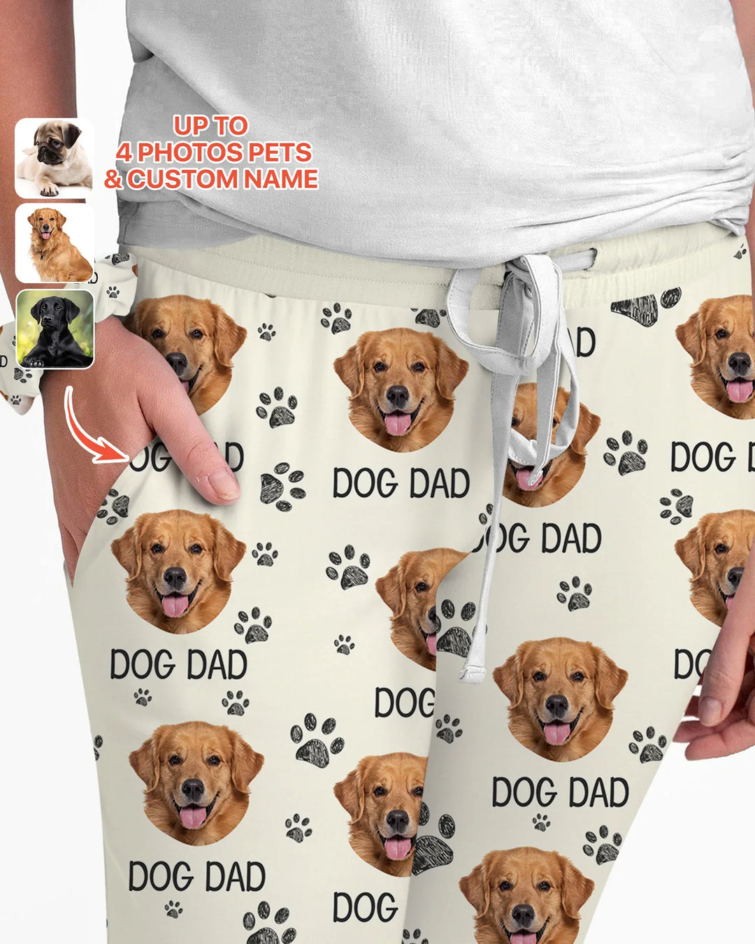Custom Photo With Paw For Dog Lovers Bamboo Women Pajama Set