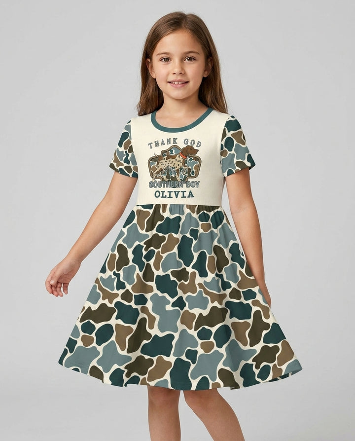 Custom Name Thank God I'm a Southern Bamboo Twirl Dress