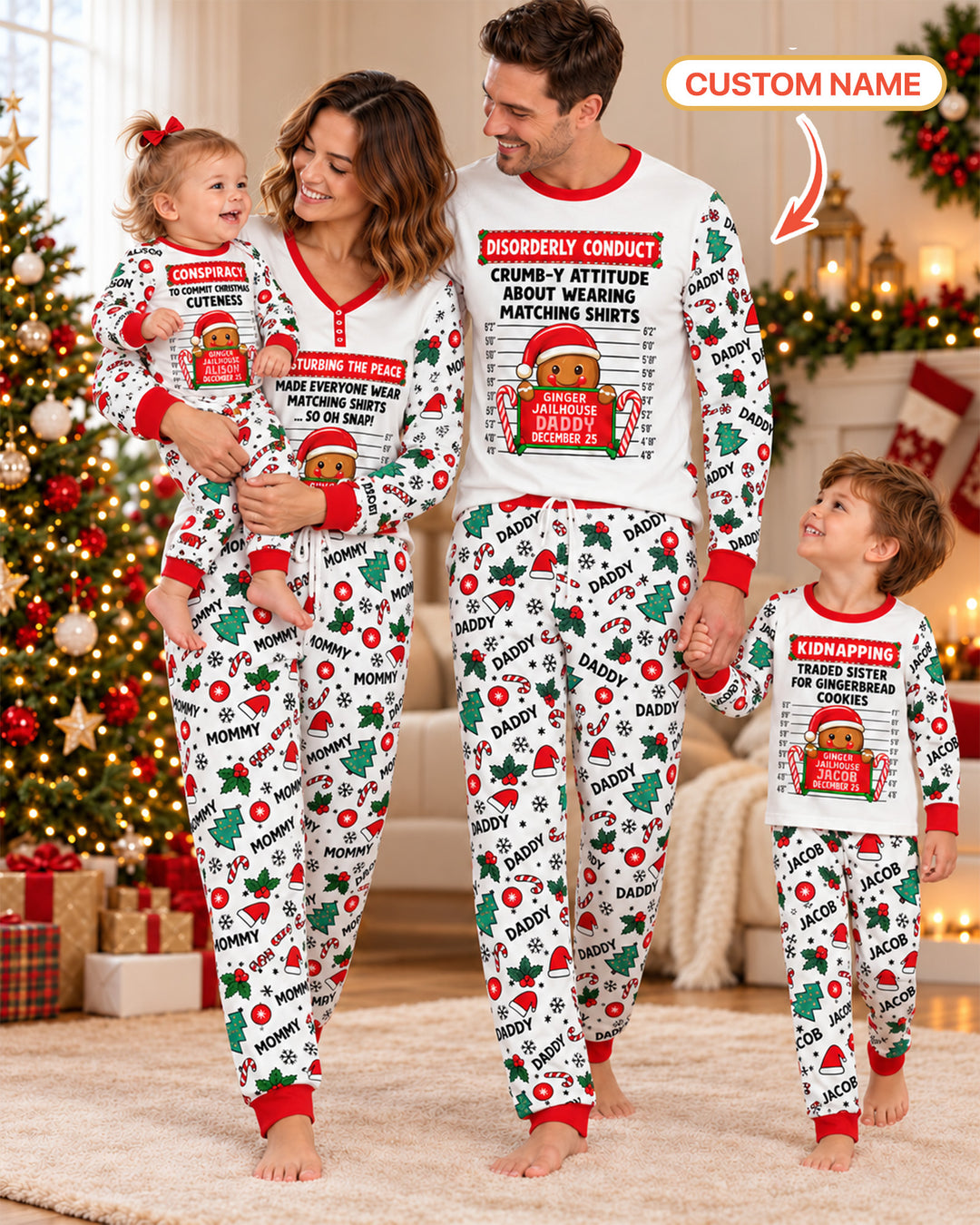 Funny Christmas Family Matching Bamboo Men's Pajama Set
