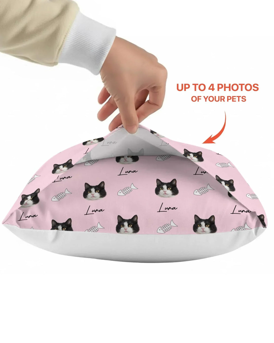 Custom Name and Pet Photos Pillow Case