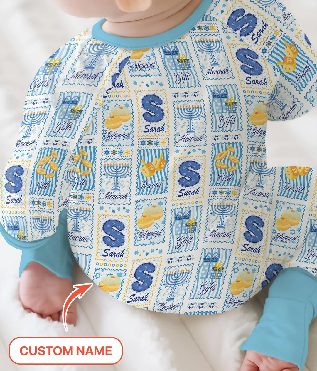 Light of Hanukkah Custom Name Convertible Zippy