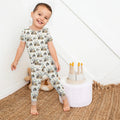 Conjunto de pijama de dos piezas de bambú de manga corta a juego para la familia de Navidad con temática de Natividad