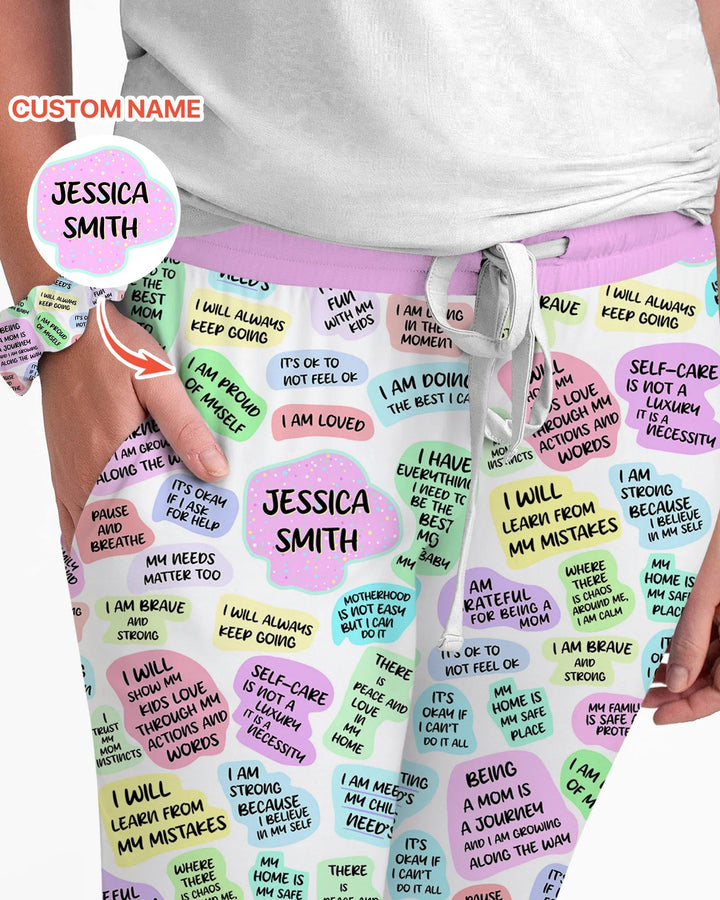 Conjunto de pijama de bambú con afirmación diaria para mamá y bebé