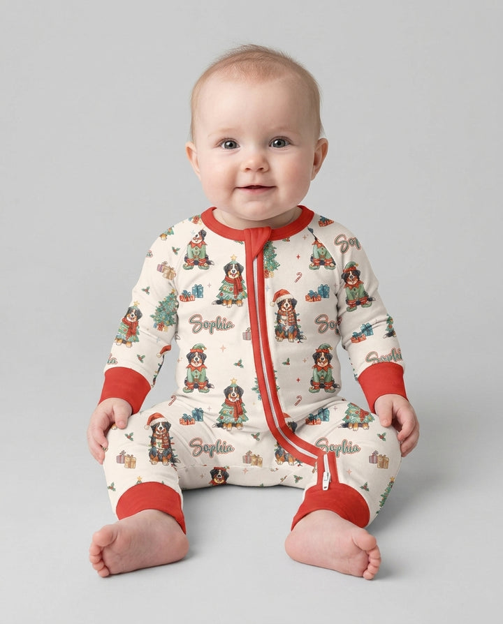 Christmas Bernese Mountain Dog Family Matching Bamboo Convertible Zippy