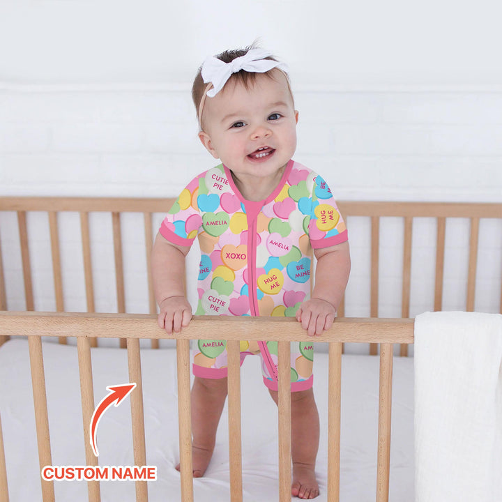 Valentine Candy Crush Family Matching Shorty Zippy