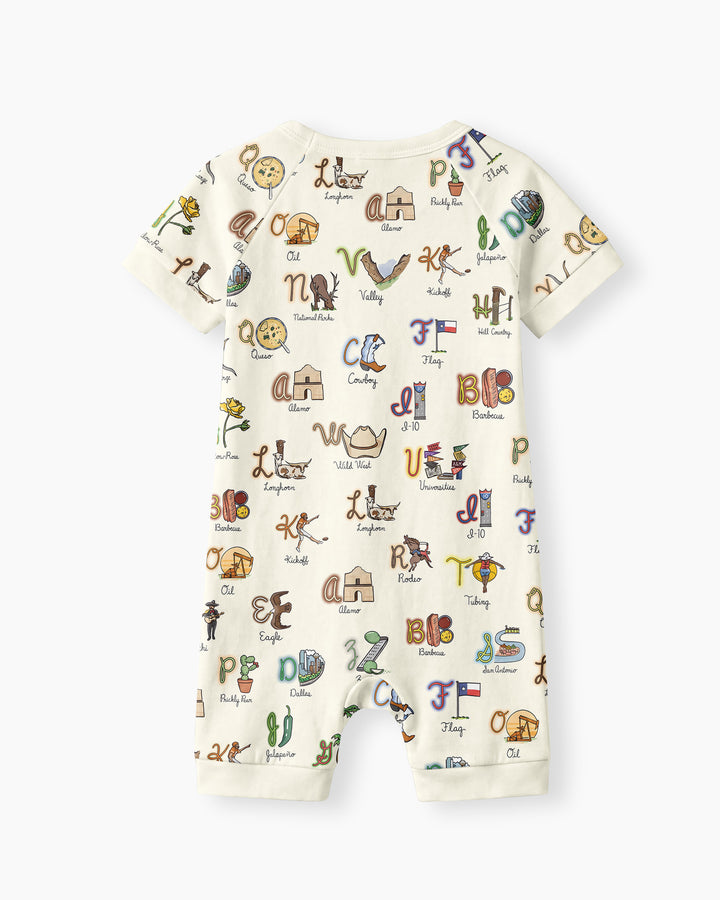 Texas Alphabet Bamboo Shorty Zippy