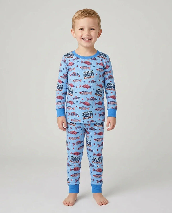 Conjunto de pijama de dos piezas de bambú de manga larga