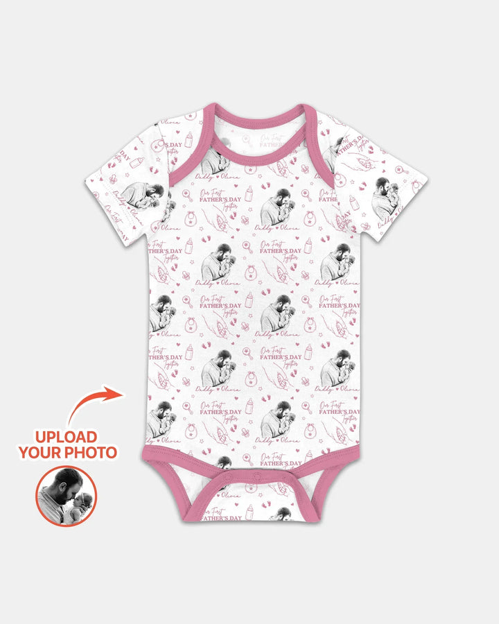 Gerippte Babykleidung mit individuellem Foto - Weich &amp; Skizzenhaft
