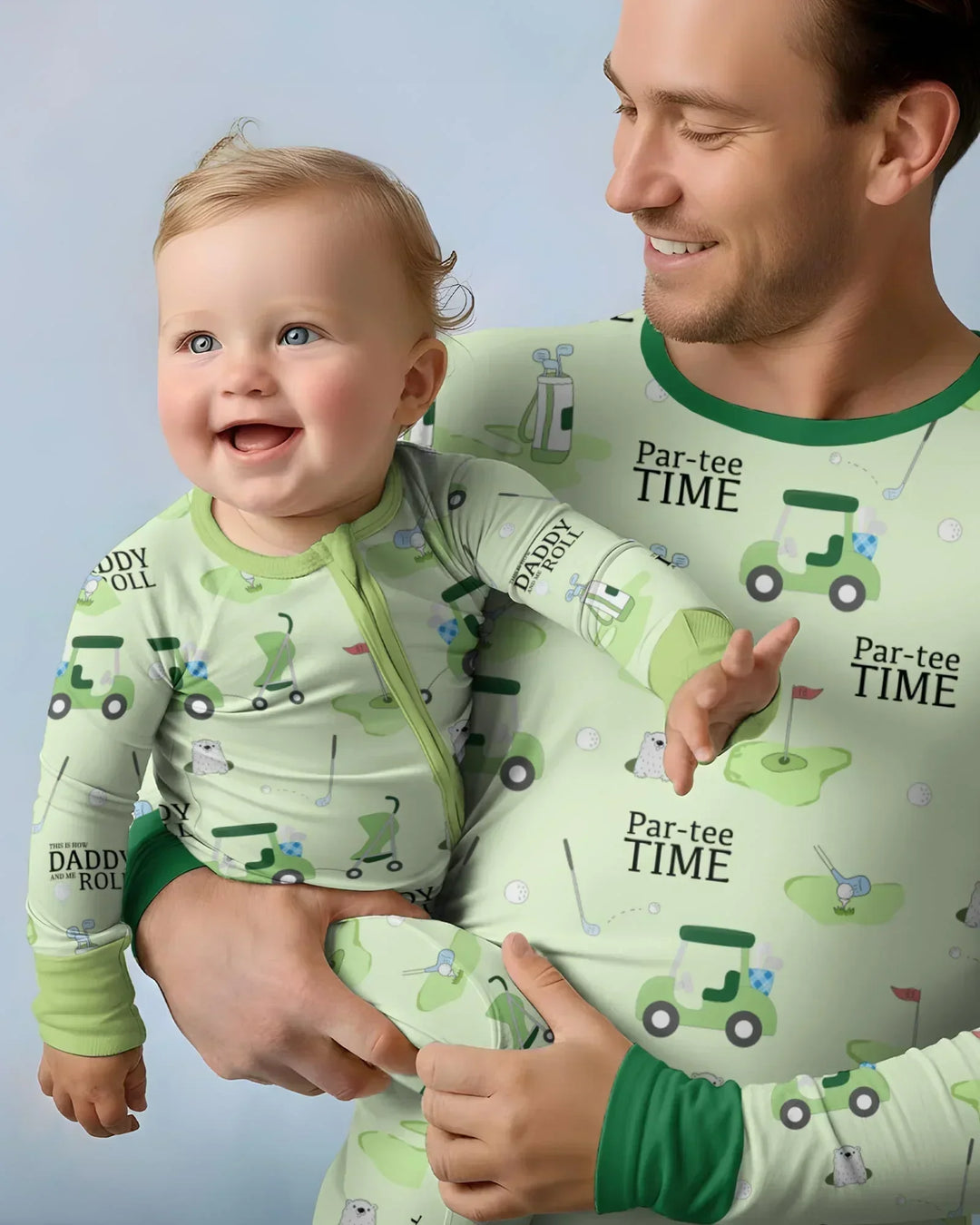 Daddy Golf Team Two Piece Short Sleeve Shorts Pajama Set