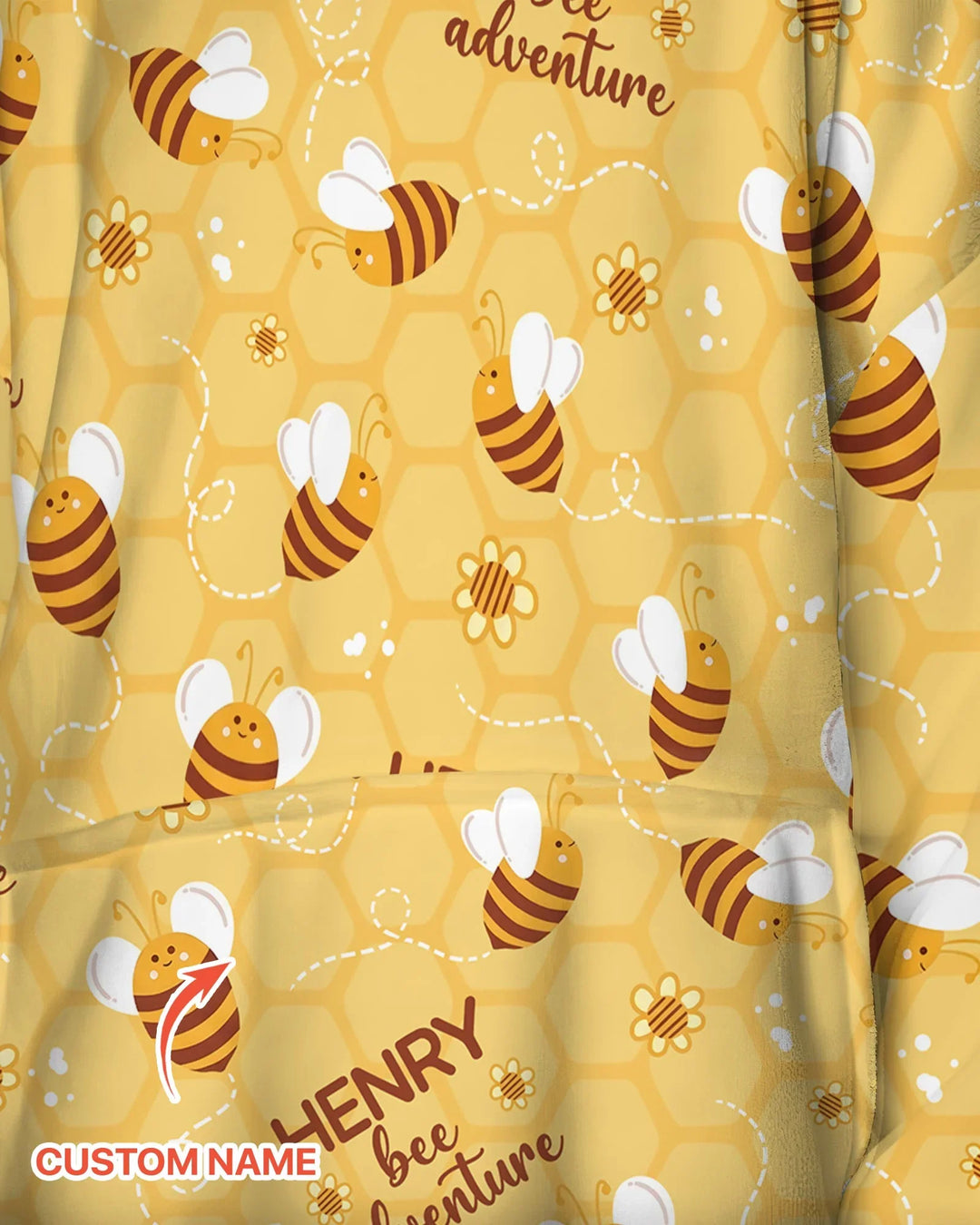 Custom Name Bee Back To School Bamboo Blanket Hoodie