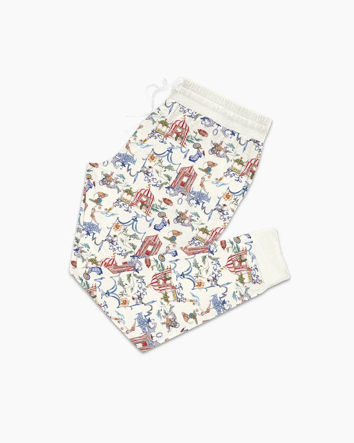 Vintage Lousiana Circus Toile Family Matching Bamboo Women Pajama Set