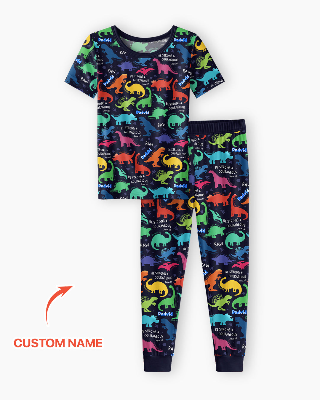 Conjunto de pijama de dos piezas de bambú de manga corta, plantilla personalizada