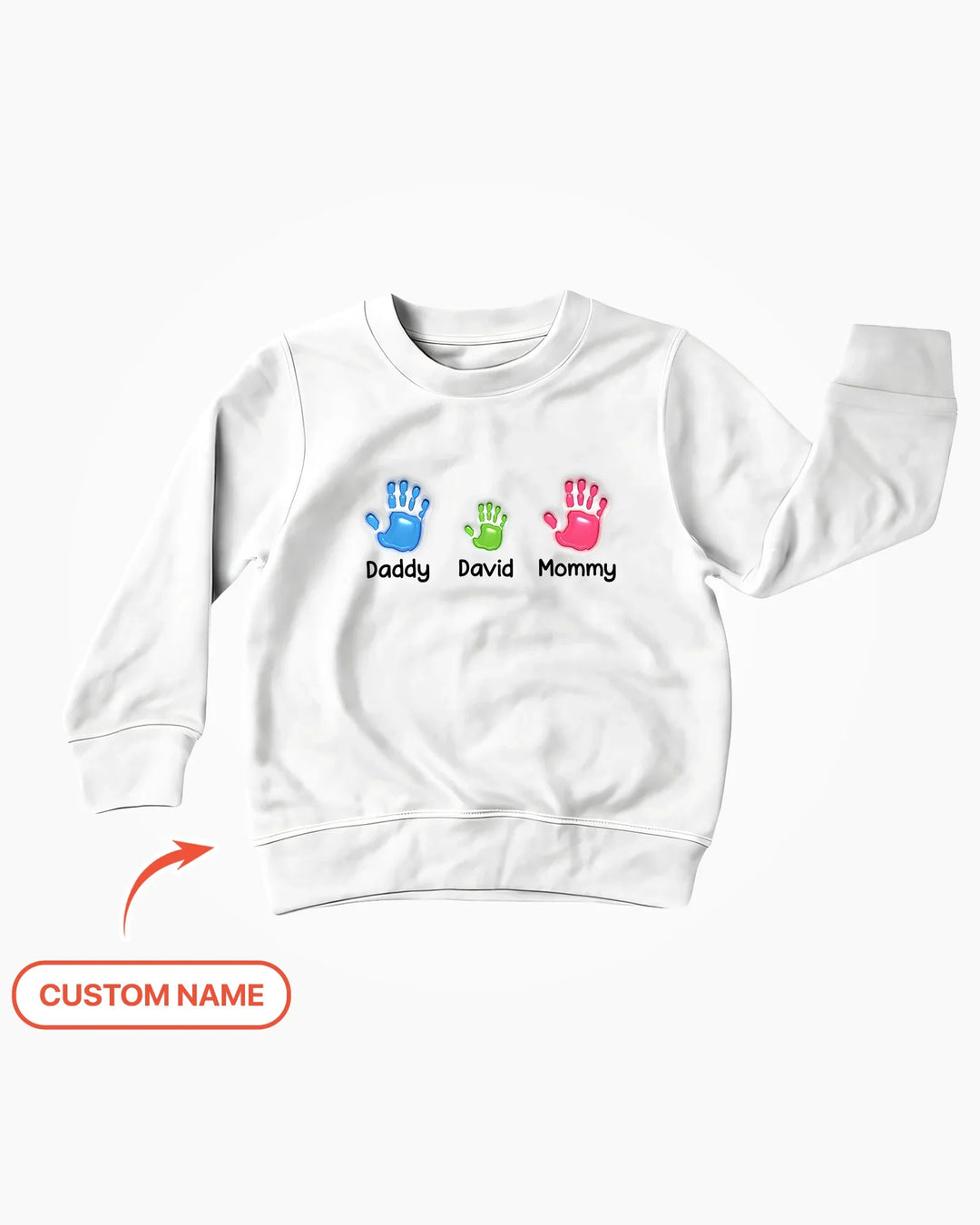 Erster Muttertag – Handabdrücke Bambus Rundhals-Sweatshirt