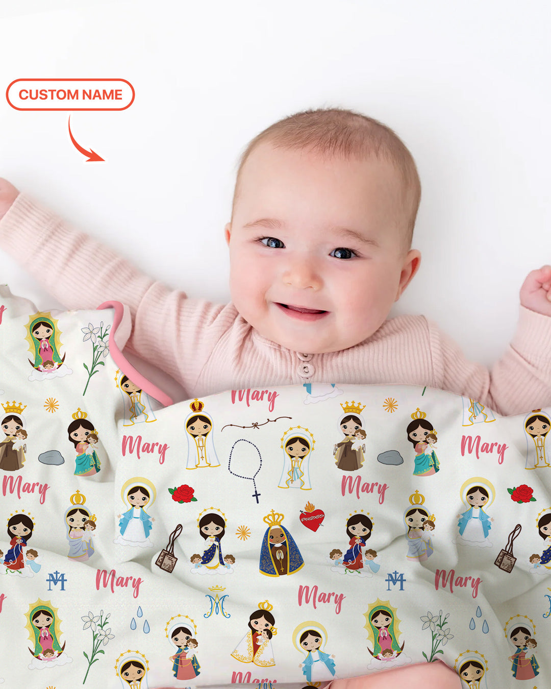 Custom Name Mother Mary Blanket