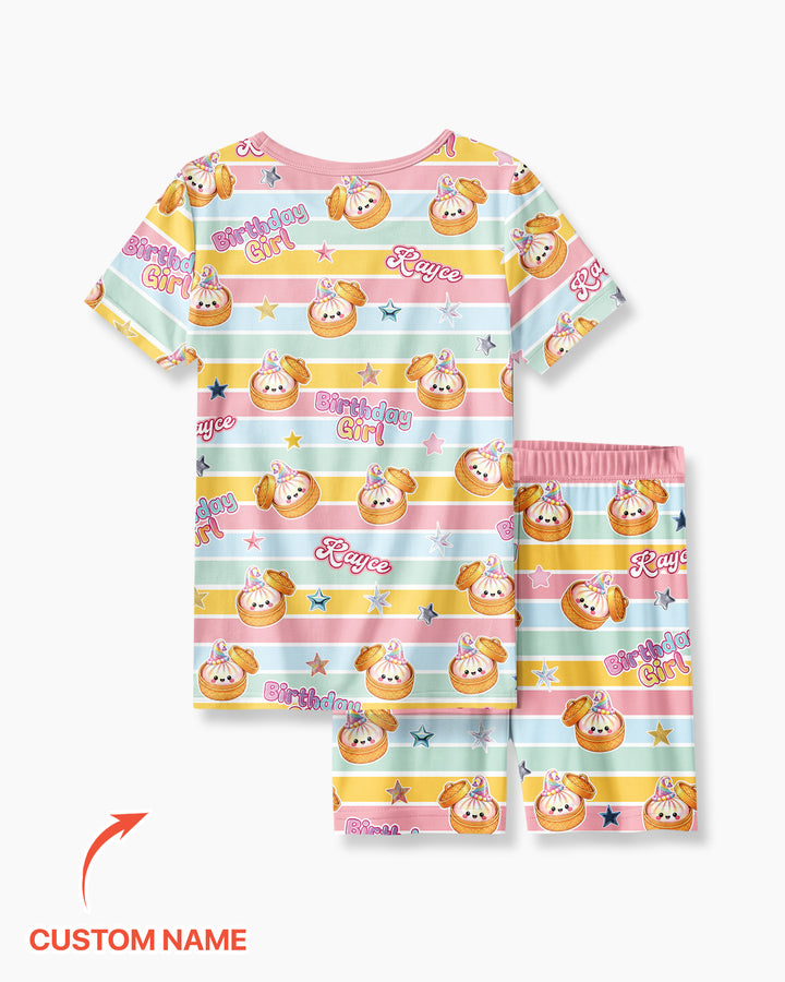 Schlafanzug-Set zweiteilig, kurze Ärmel, kurze Hose, Bambus