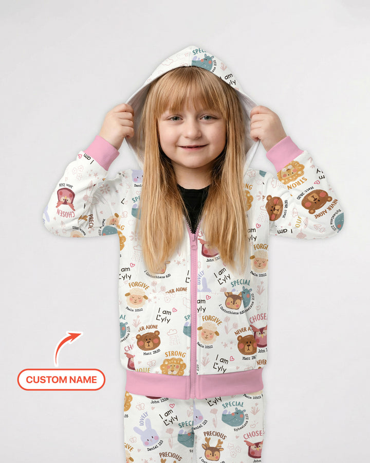 God’s Little Zoo Custom Name  Zip Hoodie