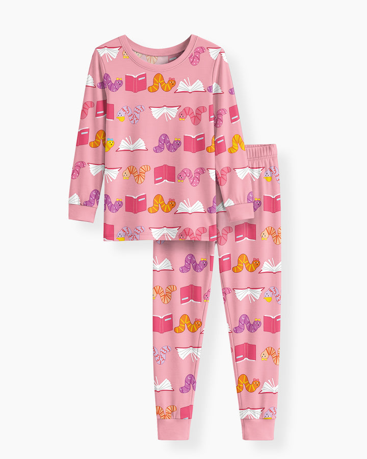 Bookworm Family Matching Bamboo Two Piece Long Sleeve Pajama Set