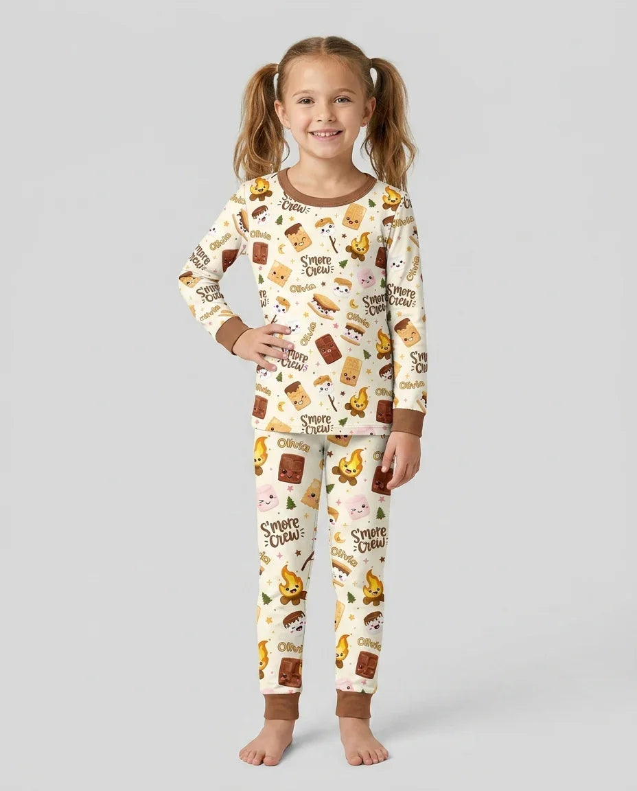 Zweiteiliges Langarm-Pyjama-Set mit Sommerfrüchten