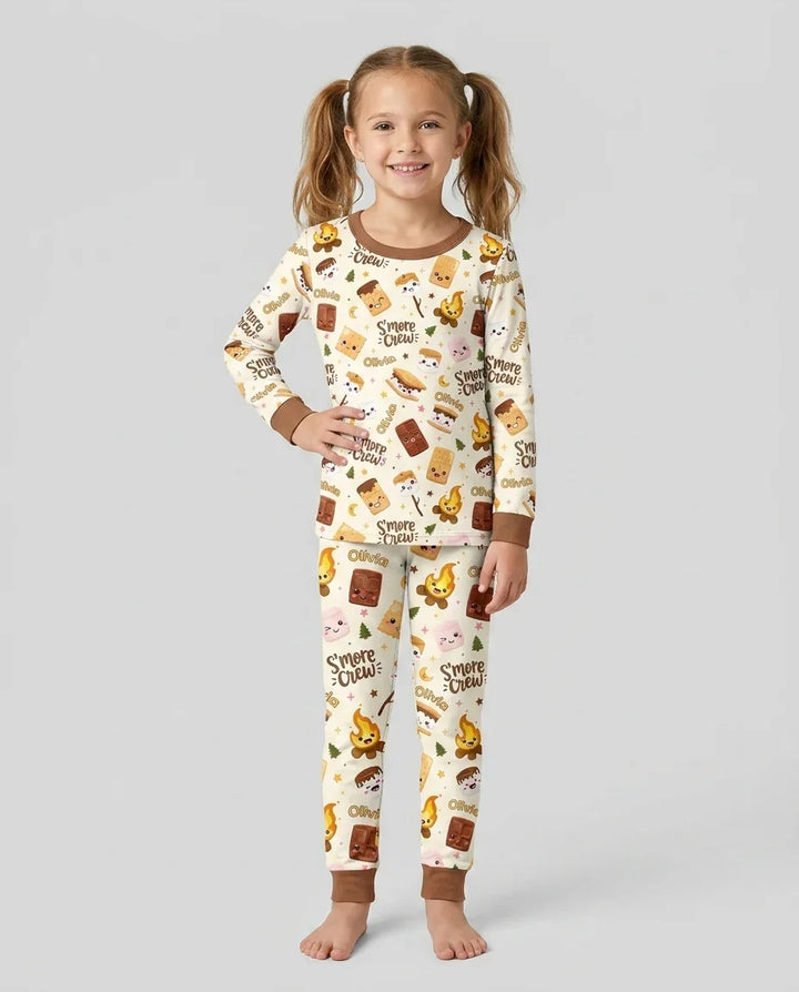 Zweiteiliges Langarm-Pyjama-Set mit Sommerfrüchten