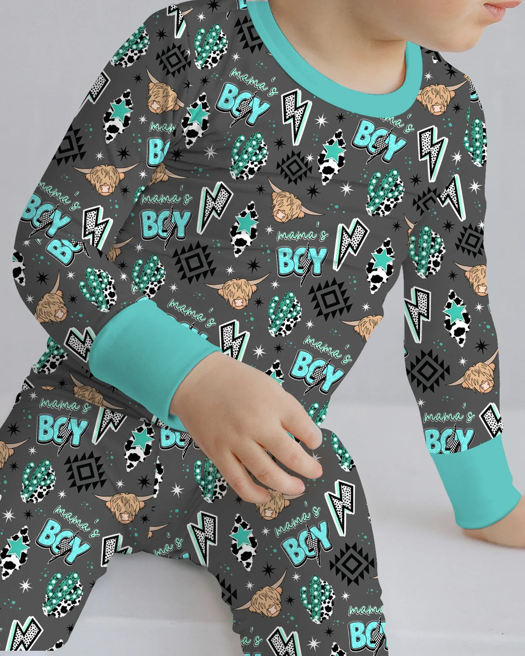 Western Mama & Me Matching  Bamboo Two Piece Long Sleeve Pajama Set