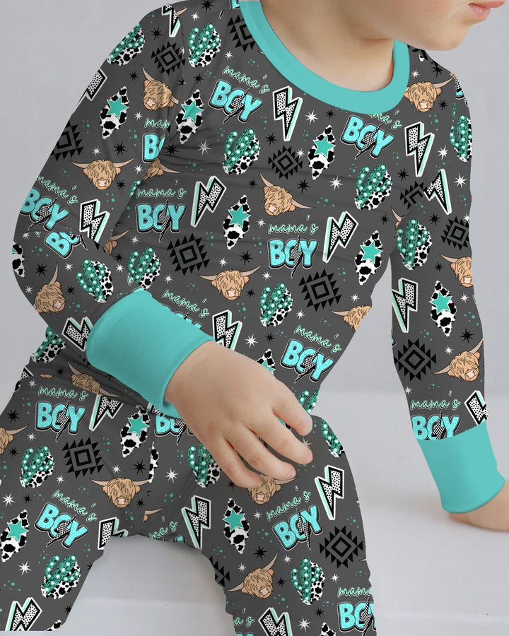 Western Mama & Me Matching  Bamboo Two Piece Long Sleeve Pajama Set