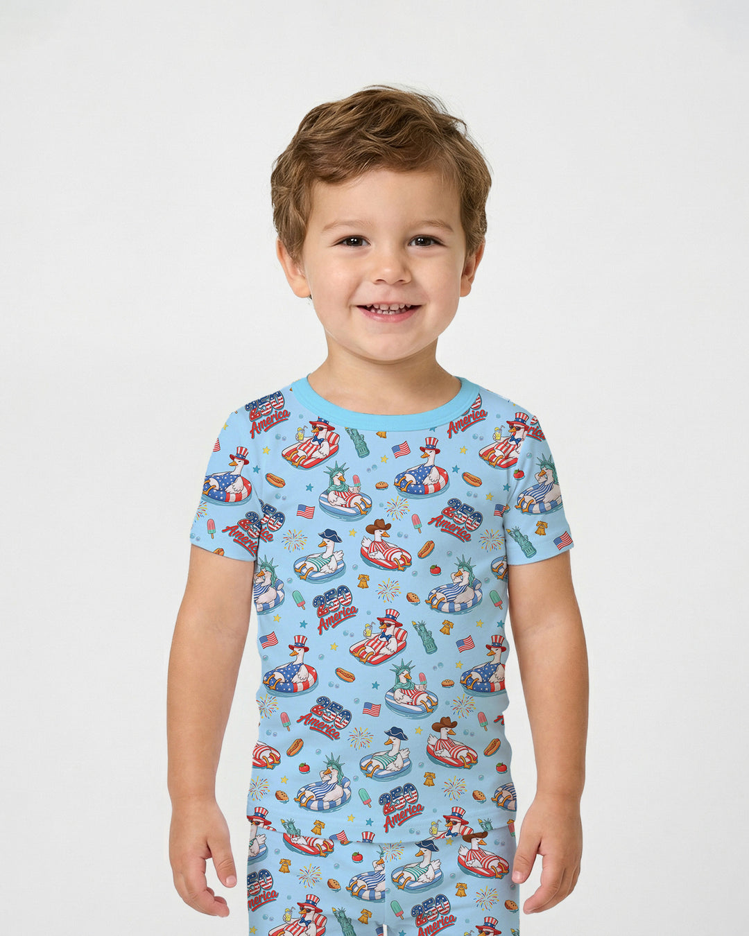 Zweiteiliges, kurzärmliges Pyjama-Set mit Marienkäfern