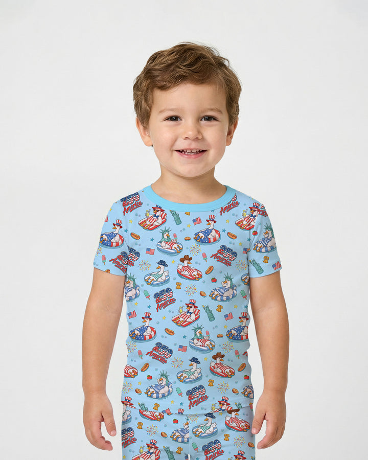 Zweiteiliges, kurzärmliges Pyjama-Set mit Marienkäfern