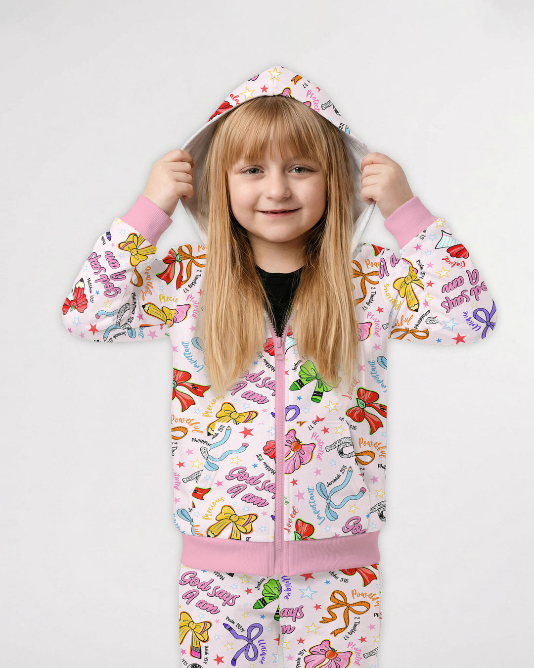Pencil Bows God Says I Am Bamboo Zip Hoodie