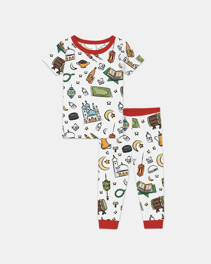 Zweiteiliges, kurzärmliges Pyjama-Set mit Marienkäfern