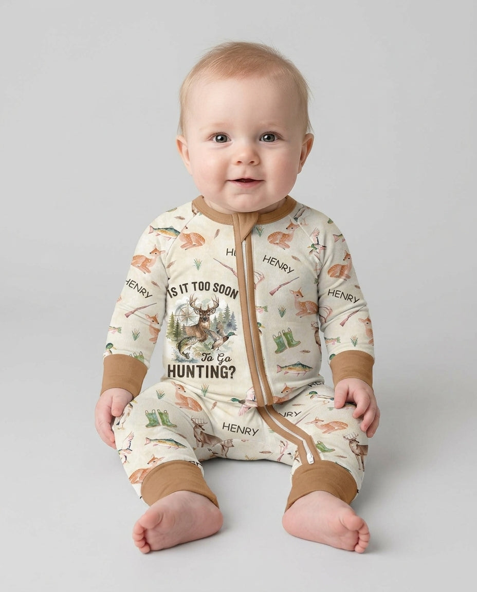 Is It Too Soon To Go Hunting Custom Name Bamboo Convertible Zippy