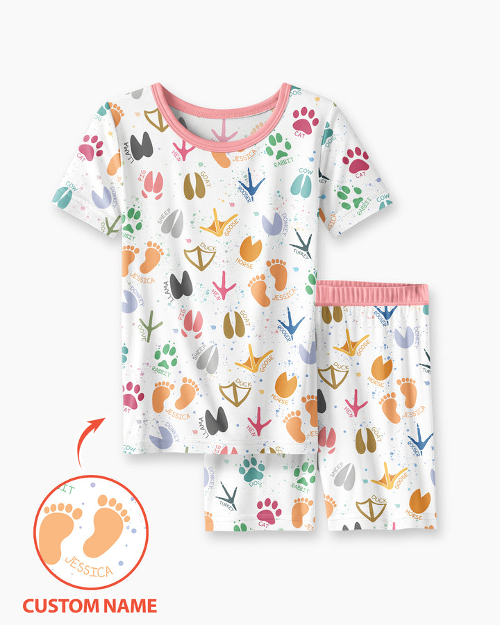 Schlafanzug-Set zweiteilig, kurze Ärmel, kurze Hose, Bambus