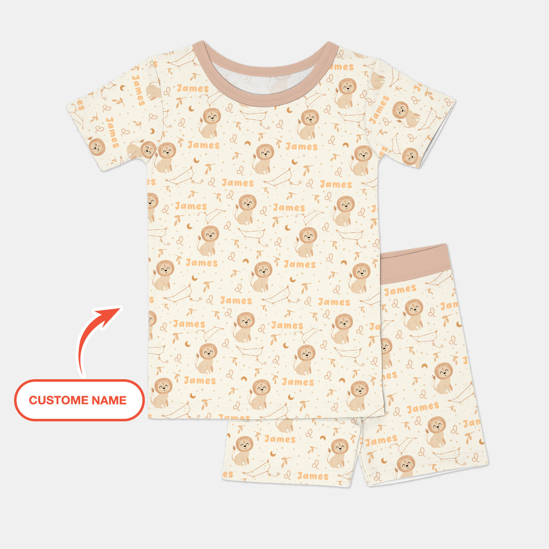 Zweiteiliges Pyjama-Set mit kurzen Ärmeln und Shorts im Sommer-Design