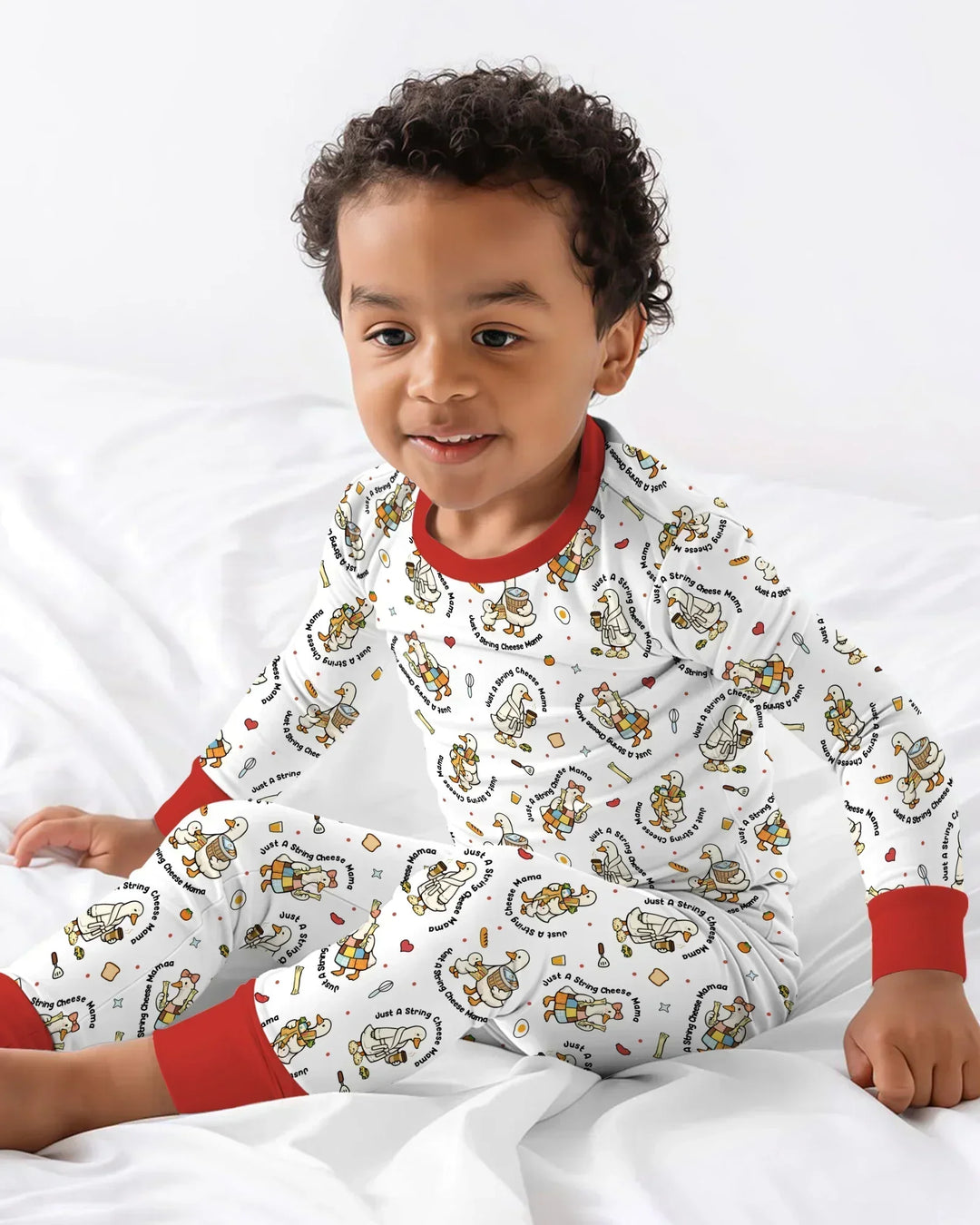 Just A String Cheese Mama Era Mommy & Me Bamboo Two Piece Long Sleeve Pajama Set