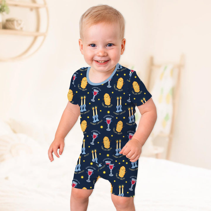 Shabbat Eve Two Piece Short Sleeve Shorts Pajama Set