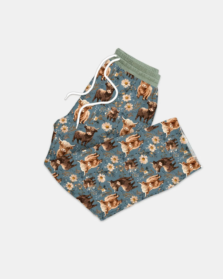 Majestic Highland Cows Family Matching Bamboo Men's Pajama Set