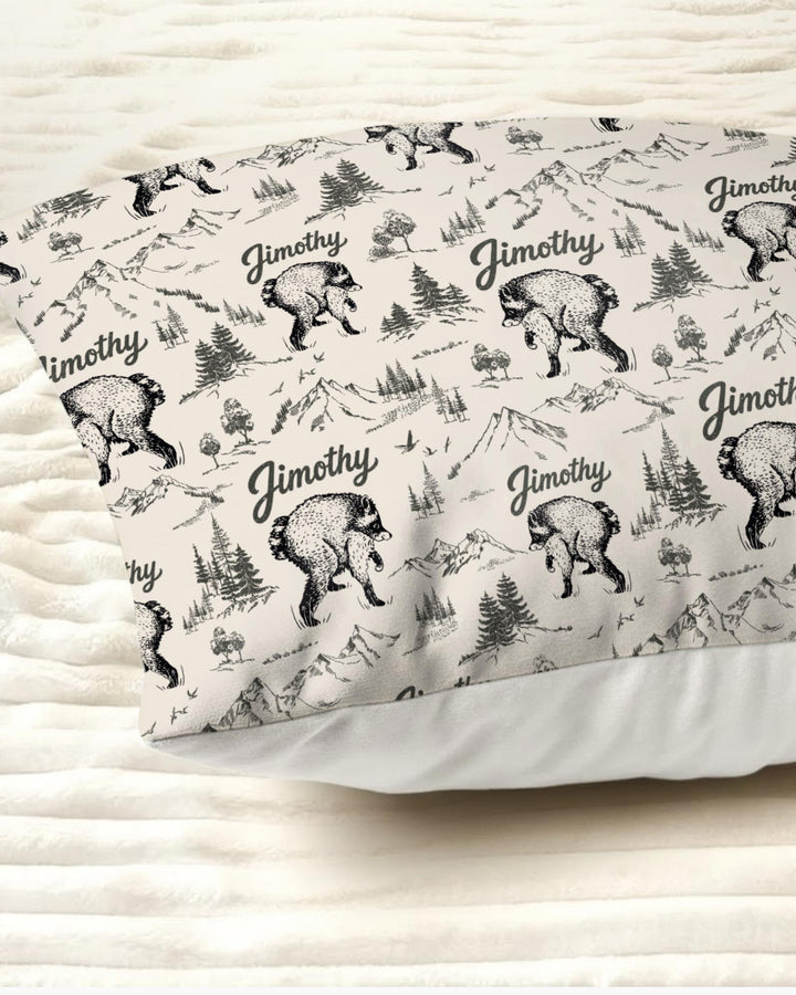 Vintage Jimothy Racoon Family Matching Bamboo Pillow Case