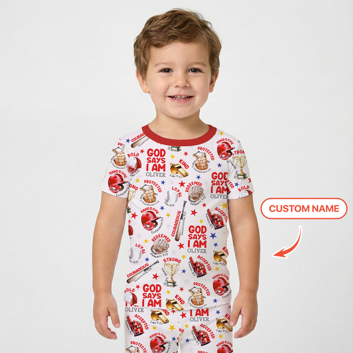 Zweiteiliges, kurzärmliges Pyjama-Set mit Marienkäfern