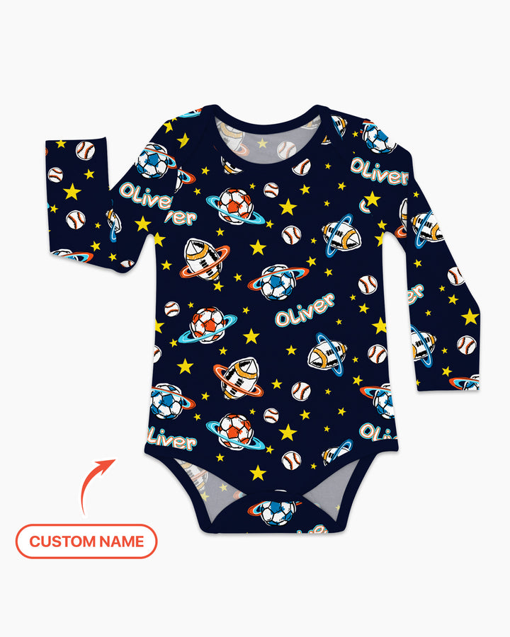 Custom Name Space Sport Bamboo Bodysuit