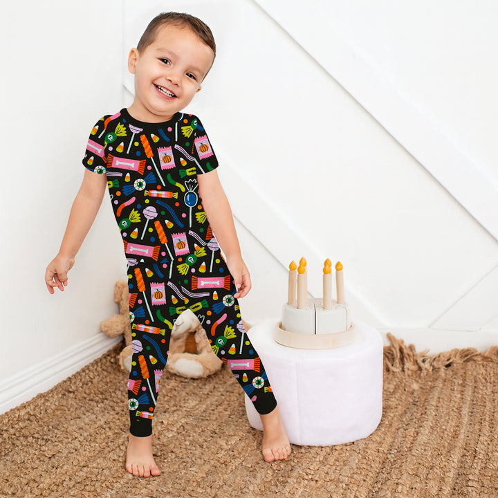 Trick or Treats Two Piece Short Sleeve Pajama Set For Haloween