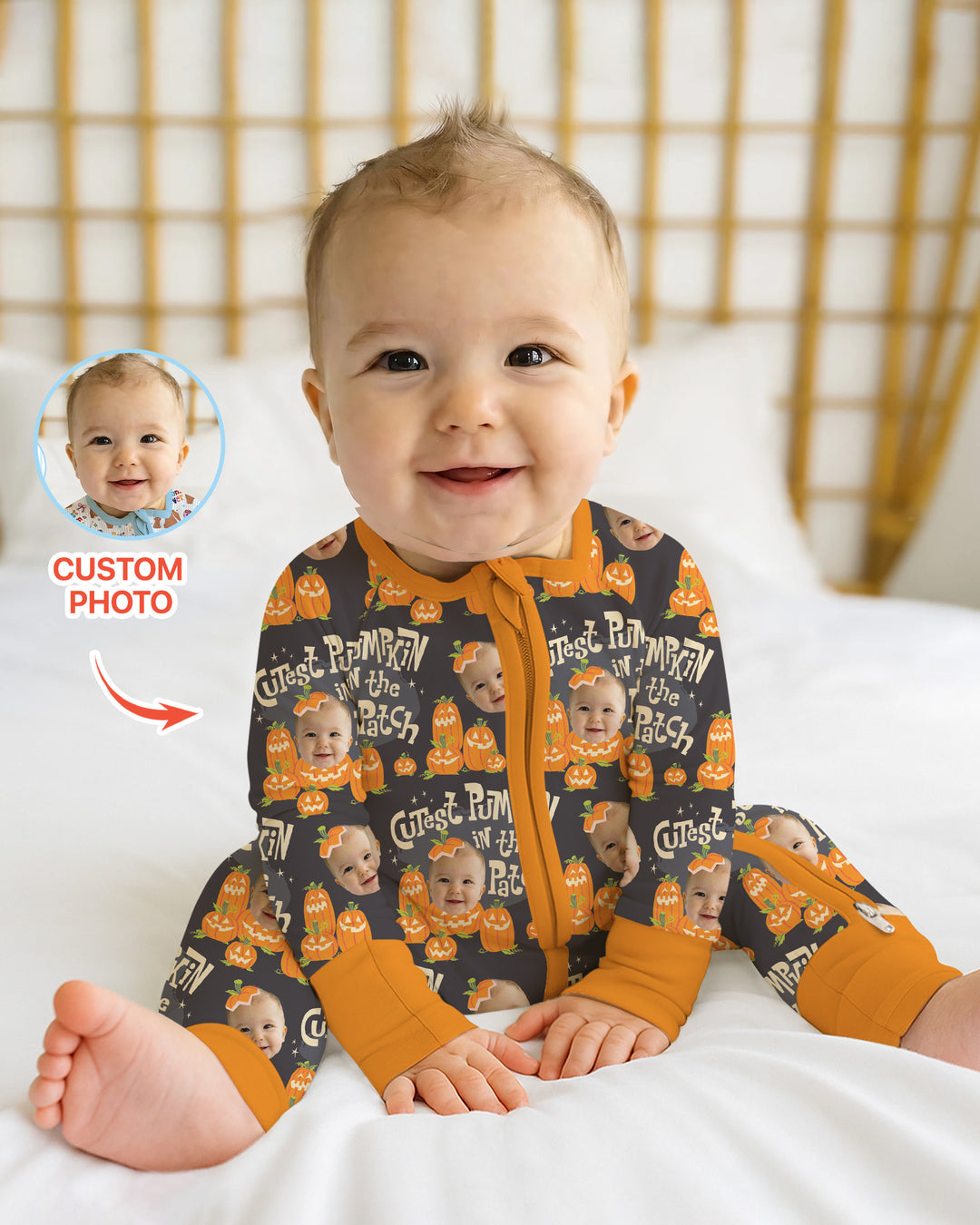 Gerippte Babykleidung mit individuellem Foto - Weich &amp; Skizzenhaft