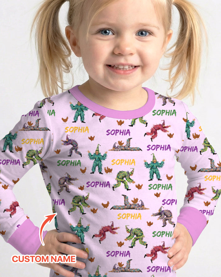 Zweiteiliges Langarm-Pyjama-Set mit Sommerfrüchten