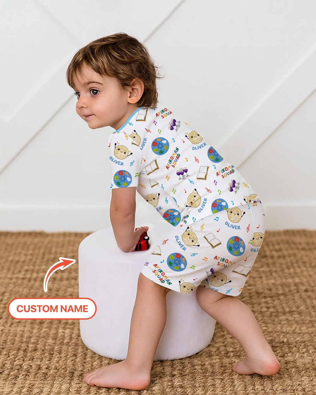 Zweiteiliges Pyjama-Set mit kurzen Ärmeln und Shorts im Sommer-Design