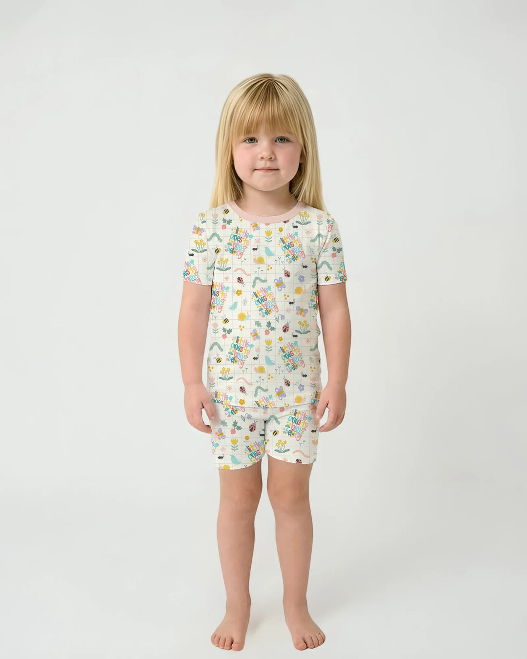 Little Ones To Him Belong Bamboo Two Piece Short Sleeve Shorts Pajama Set