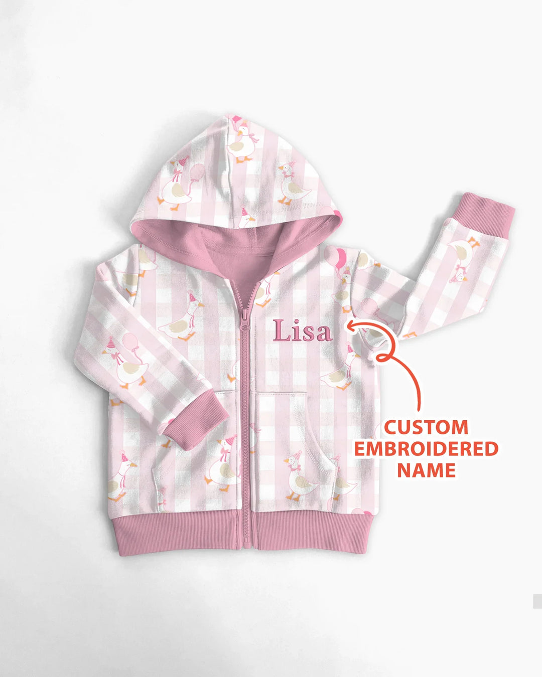 Custom Embroidered Birthday Boy/Girl Baby Bamboo Zip Hoodie